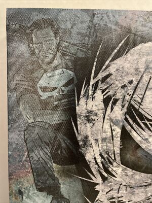 絵画 PUNISHER Marvel The Punisher Canvas Sign! Skull Image! (Wall Art 12” X 12