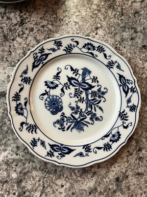 BLUE DANUBE CHINA Plate 5.5” 1951 Banner Ribbon JAPAN Antique Lot Of 4 ...