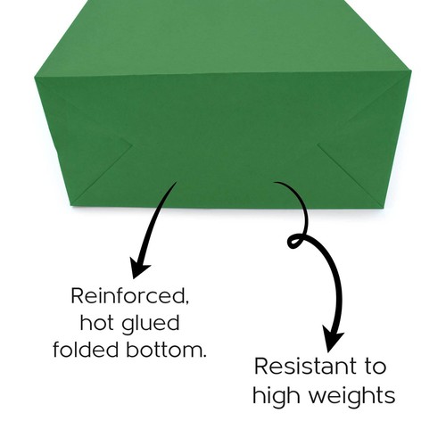 Green Kraft Paper Shopping Bags 10x5x12H - Twisted Handles - Eco-Friendly - Picture 8 of 13