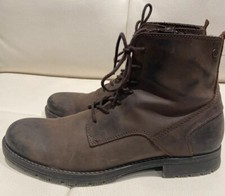 Jack and Jones Brown Cow Leather Boots Size 9...