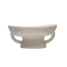  Stoneware Bowl w Reactive Glaze White
