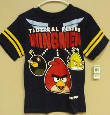 EPIC THREADS ANGRY BIRDS T-SHIRT, NAVY, YOUTH LARGE