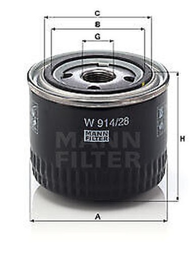 MANN-FILTER W 914/28 Filtre à Huile Premium Pour Voiture Et Utilitaire - Qualité Origine