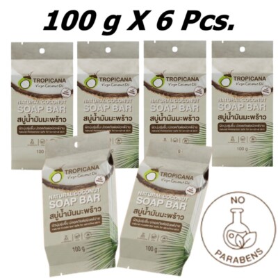 New Tropicana 100% Coconut Oil Soap Smooth Soft Moisturized Skin Non Paraben 10