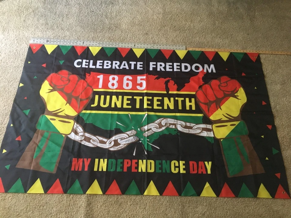 Arte de pared Juneteenth Black Celebration 1865 fotografía Youtube zoom video telón de fondo Foto 2 de 4