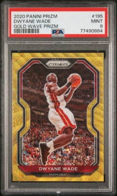 2020 DWYANE WADE - PANINI PRIZM GOLD WAVE PRIZM - PSA 9- Better