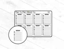 1947~~Weekly Weight Tracker Planner Stickers.