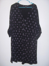 Torrid Size 2 Black Diamond Knit Dress with Roll Tab Sleeves