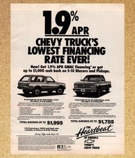 Chevy Pickup Truck S-10 Heartbeat of America - Magazine Print Ads Poster 1987