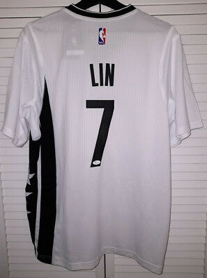 JSA COA Jeremy Lin Signed Autograph Adidas Swingman Brooklyn Nets Sleeved  Jersey