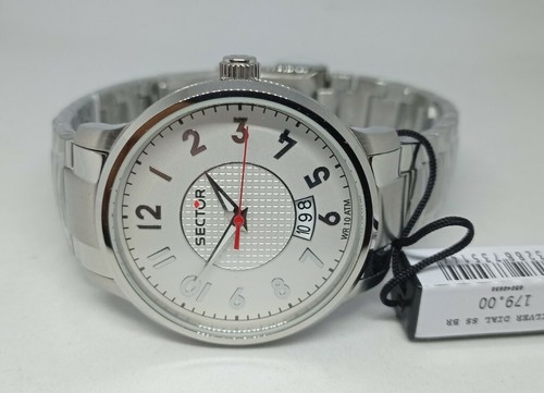OROLOGIO UOMO SECTOR 640,CASSA 42mm,BIANCO,BRACCIALE ACCIAIO,DATARIO,SUB  100 Mt | eBay