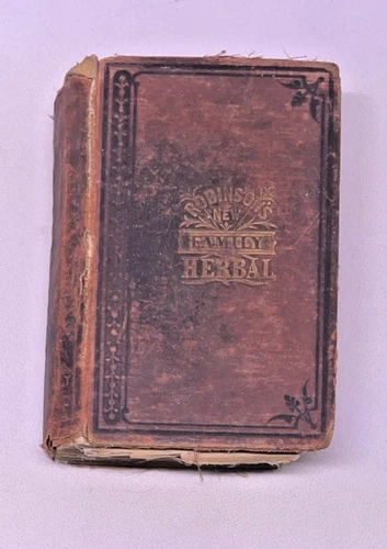 Antique 1870s Robinson’s New Family Herbal, Gadsden Provenance, Restoration Copy