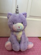 FAO Schwarz Glow Brights Toy Plush PURPLE Sound Kittycorn 15" Stuffed Animal