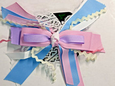 Girls Hair Bows Pink White Blue Purple -Patriotic Appx 6x4"