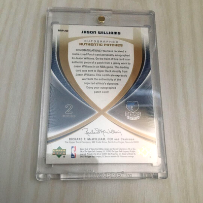 JASON WILLIAMS /25 Auto Autograph Game Used Patch Upper Deck SP 