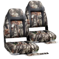 NORTHCAPTAIN Deluxe Camo/Black High Back Folding Boat Seat, 2 Seats