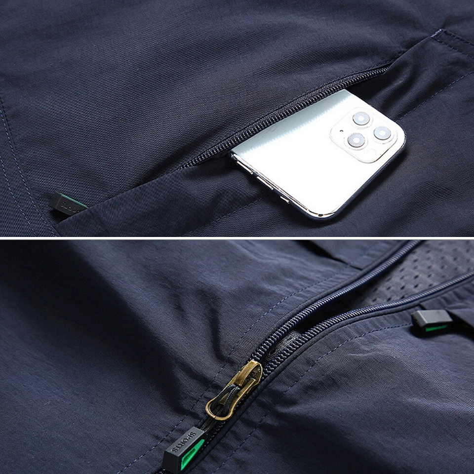 Men Outdoor Vest Multi-pockets Waistcoat Hiking Fishing Sleeveless Jackets NEW и - Image 4 of 4