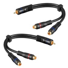 2 x PRO 20cm RCA PHONO Y SPLITTER CABLE 1 Male to 2 x Female CAR AMP SUB LEAD