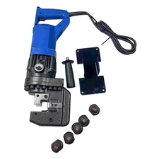 Portable Electric Hydraulic Hole Puncher Knockout Punch Punching 5 Dies Set