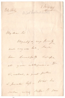 John Cam Hobhouse Broughton Signed Letter 1849 / Autograph Friend of Lord Byron