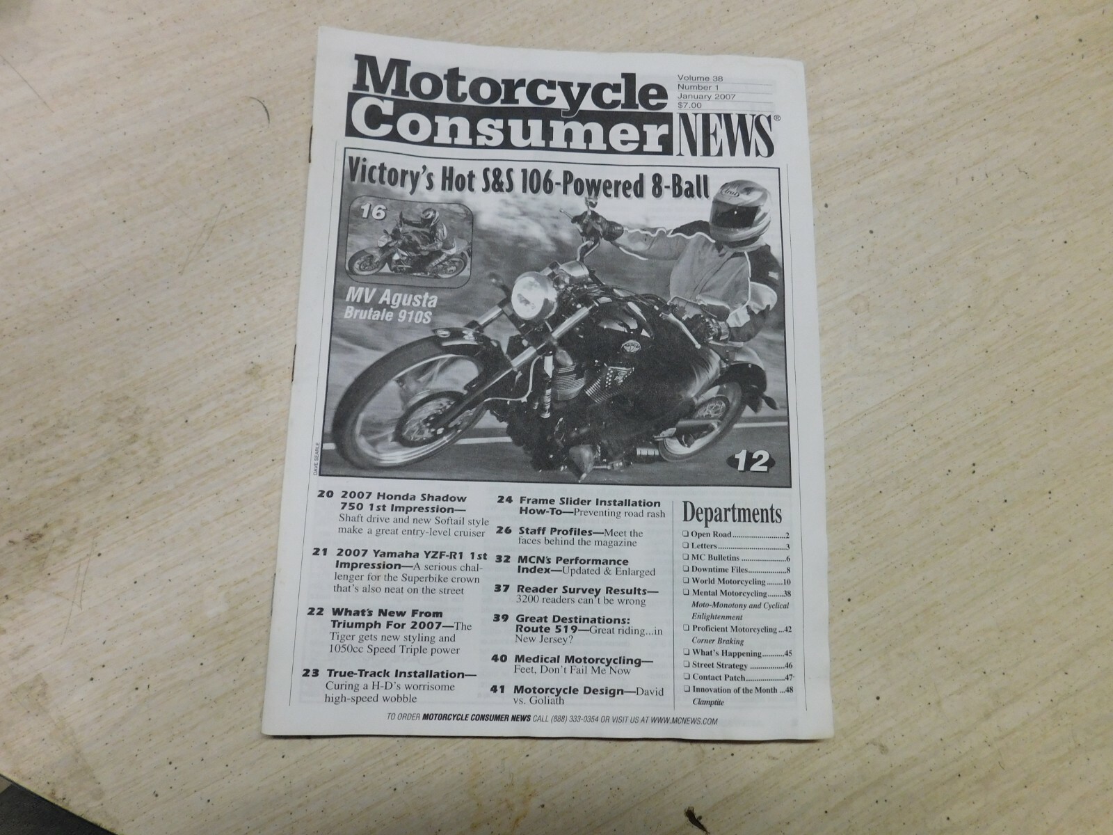 Motorcycle Consumer News Magazine 2007 January Victory S7S 106 8 Ball