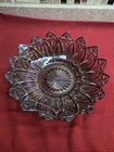 Vintage Federal Glass Petal Design Iridescent Carnival Glass Bowl Smoke 1960’s