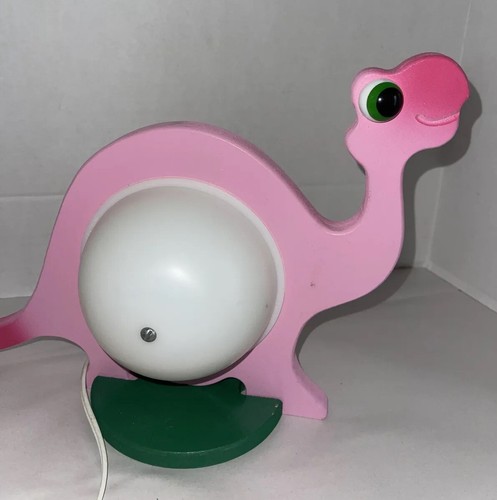 Dinosaur Night Light Table Lamp Pink Electric Girl’s Bedroom Vintage 11x14x7” - Picture 2 of 16