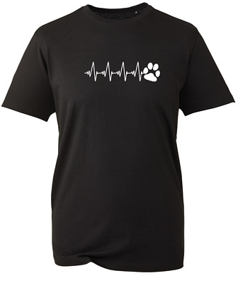 Hund Pfote Herzschlag Hund Liebhaber Welpe Unisex Vatertag Geschenk Geburtstag T-Shirt BWC
