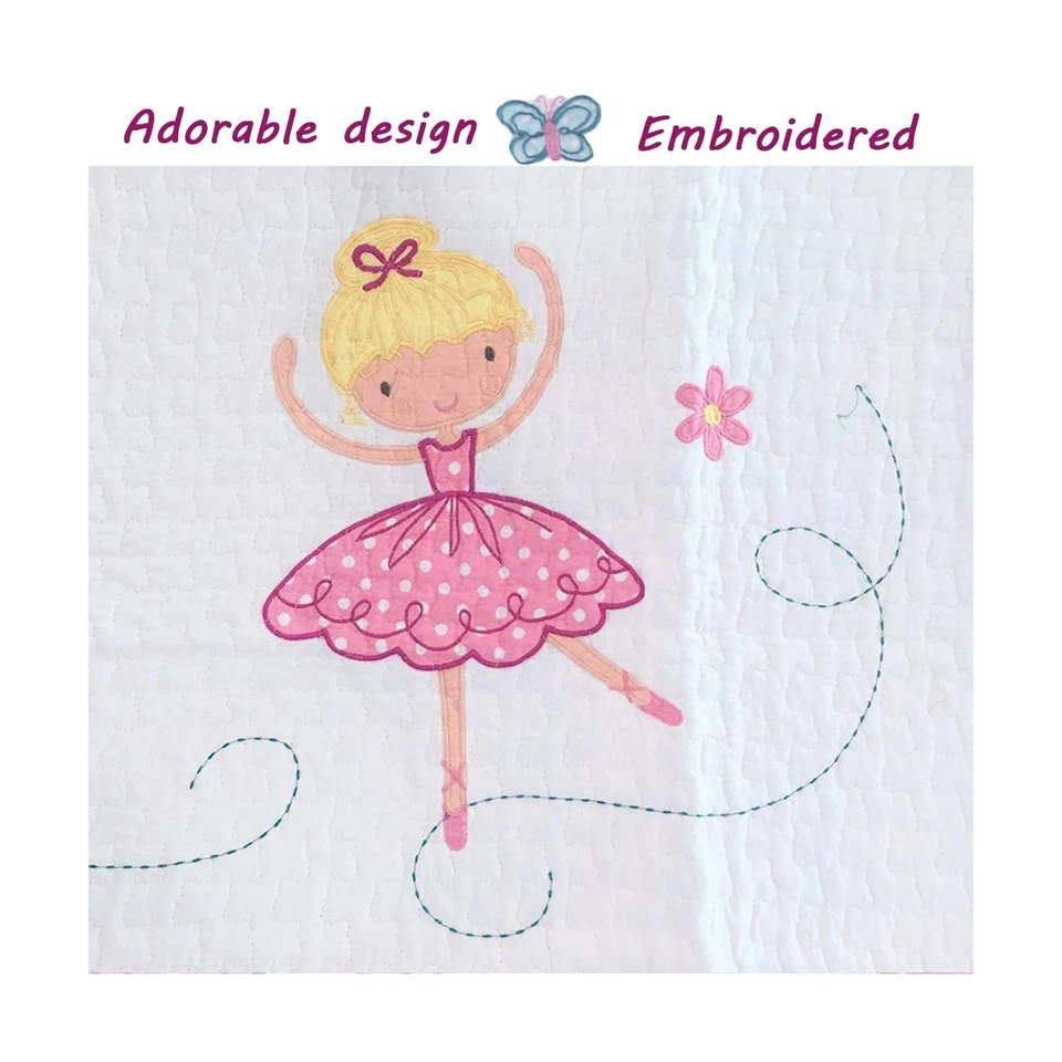 Acogedora Línea Hogar Moda Pequeña Bailarina Mariposa Floral Bordado 100% Algodón... Foto 4 de 4