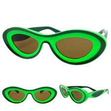 Futuristic Modern Contemporary Retro Party Club Raver DJ SUN GLASSES Green Frame
