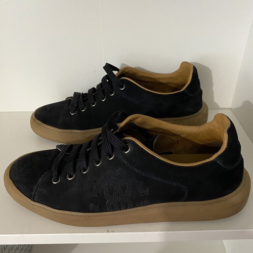 Roberto Cavalli Zapatillas Deportivas Gamuza Monograma Apliques Hechas en Italia EU 41 - Imagen 4 de 10