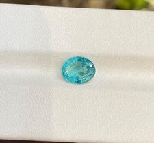 1.57 ct Luster Blue Green Paraiba Huge / Natural Apatite - Oval Gems Video !!
