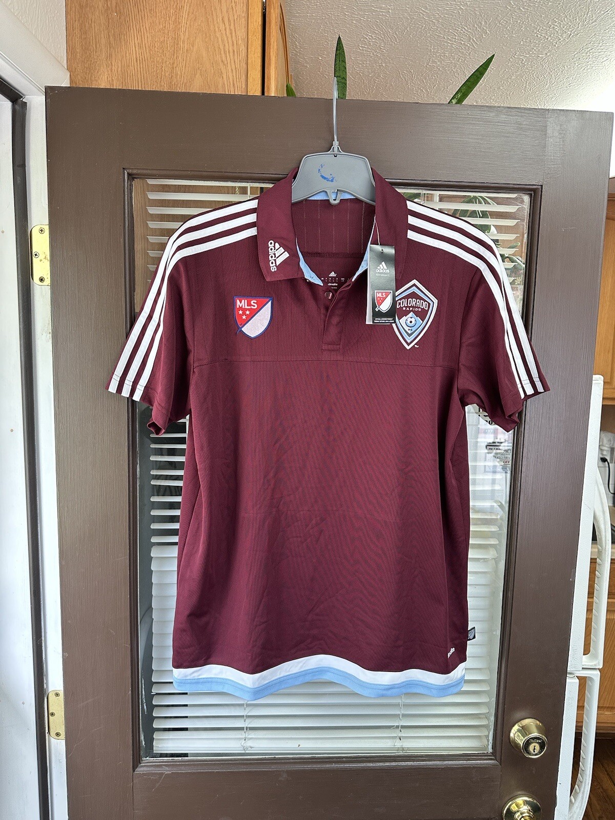 COACH Kit maglia calcio casa nuova con etichette Colorado Rapids 2015 MLS Home Football Polo NUOVO