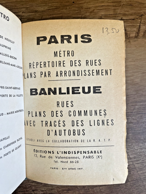 L'Indispensable: Paris Par Arrondissementt et Banlieue, Reunis