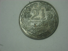 Netherlands Dutch 2 1/2 Cents 1941 Lion Coin