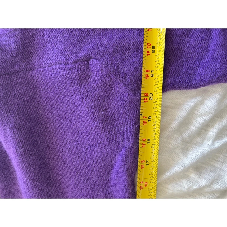 Suéter Cristal Kobe Púrpura Tejido con Cable Cuello Simulado Angora Conejo Mezcla de Cabello L G Foto 4 de 4