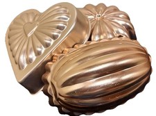 3 Copper Baking Molds Approximately 8-10  Hea...