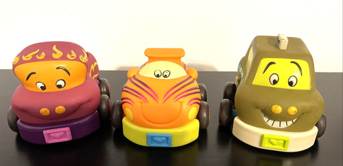 3 Just B You -Tiger & Trucks Toy Children Colorful Plastic 5" PullBack