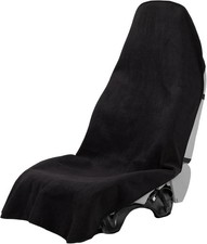 Terry Cloth seat Cover Universal Waterproof Car Sport Towel Seat 1 Pack Black