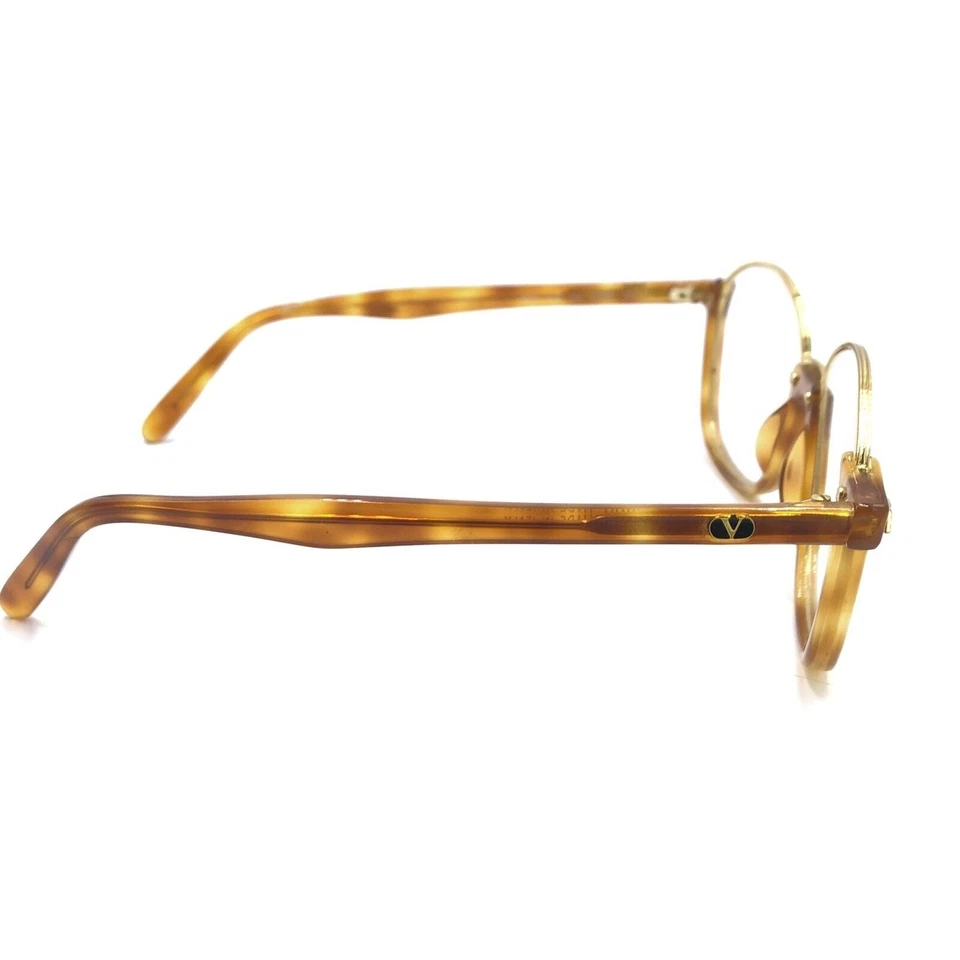 Monturas de gafas redondas doradas Caremel Valentino MOD VG18 94 53-16 140 Italia NUEVO Foto 4 de 4