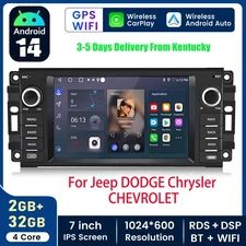 For Jeep Grand Cherokee Chrysler Android13 CarPlay Car Radio GPS Navi 2+32GB SWC