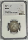 1876 S Seated Liberty Quarter Coin NGC XF 40