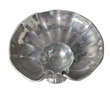 Wilton RWP Armetale Metal Shell Shaped chip dip oyster clam Serving Dish Set