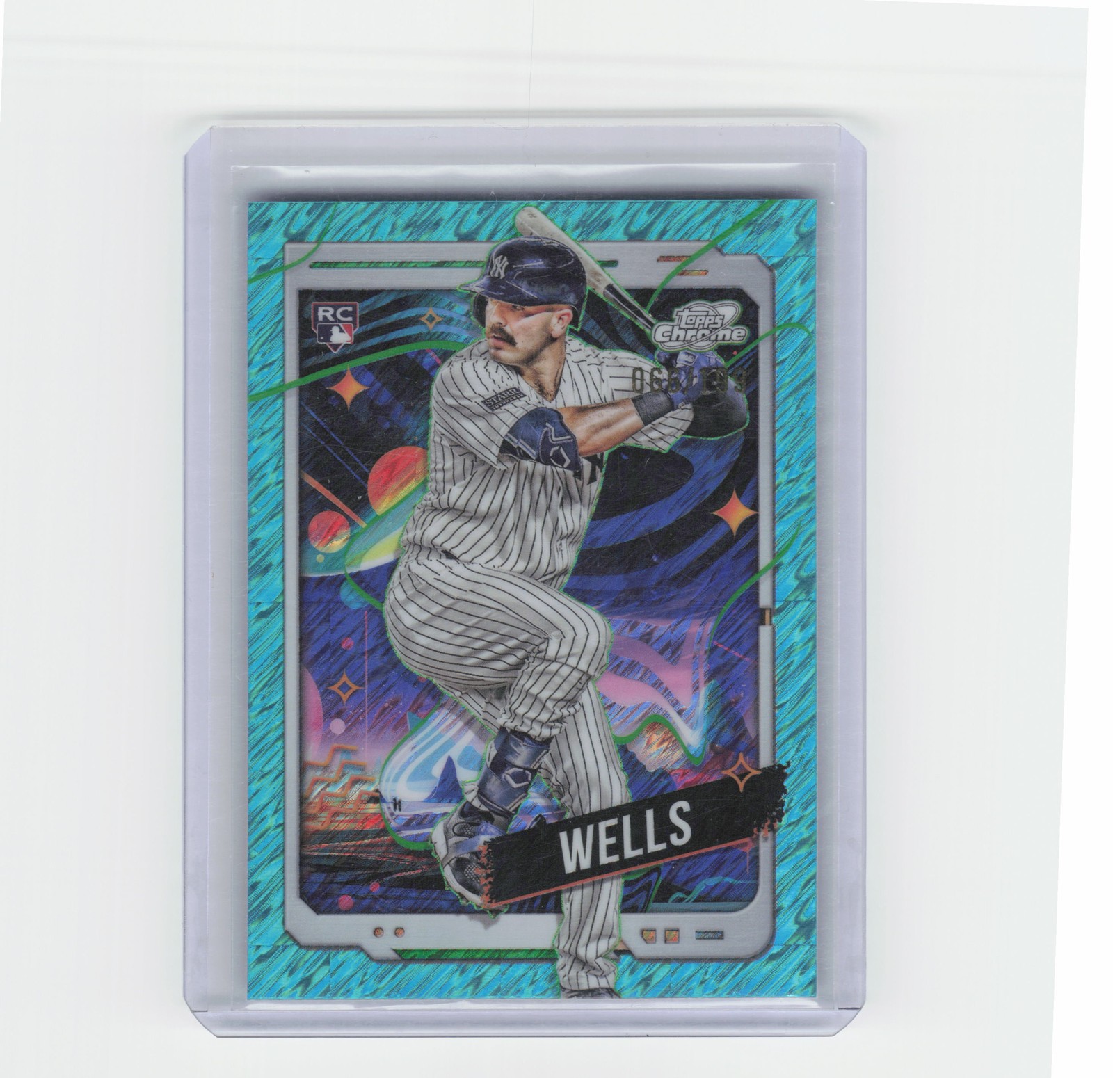 2024 Topps Chrome Cosmic #88 Austin Wells Aqua Equinox Refractors #/199