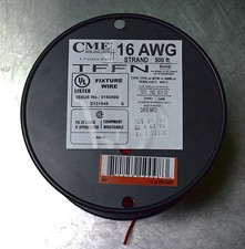 CME Wire E131945 16 AWG TFFN Stranded Red Fixture Wire 600V, 500-ft Spool ~6 LBS