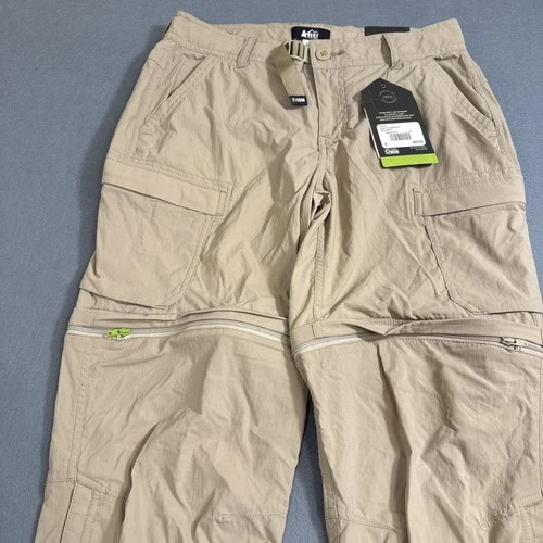 PANTS CONVERTIBLE CARGO BELTED REI CO OP  WOMEN 4 Hiking Sahara Leg Mid Rise NWT