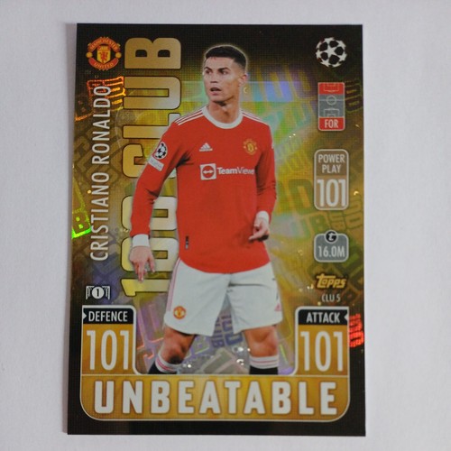 Topps Match Attax Extra 21/22 Cristiano Ronaldo 100 Club Card 101 ...