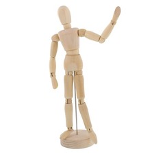 U.S. Art Supply 12" Wooden Female Manikin Posable Figure Female, Beige