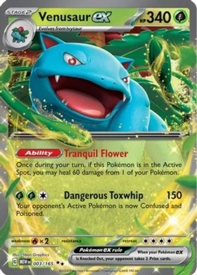Venusaur ex - 003/165 - Double Rare - Near Mint