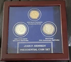 John F. Kennedy Coin Set 1964 90% Silver Uncirculated, 2014 Proof +Dollar & Box